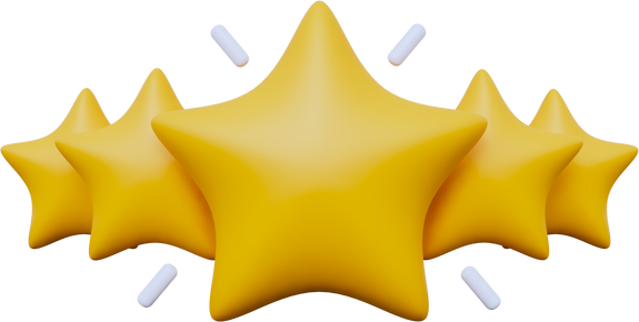 Five Star Rating 3D Icon